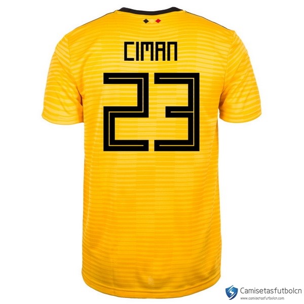 Camiseta Seleccion Belgica Segunda equipo Ciman 2018 Amarillo